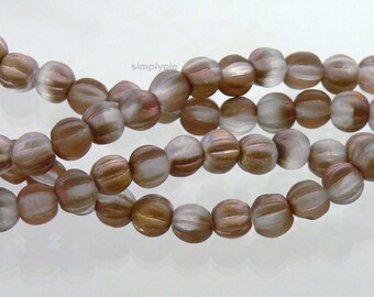 Matte Apollo Czech Glass Beads 5mm Fluted 50 Corrugated Beads