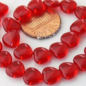 Red Heart Czech Glass Beads 8mm: 20