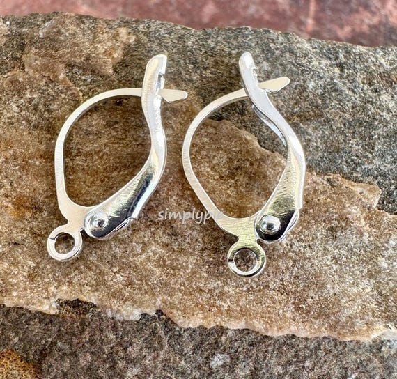 Hinged Silver-Plated Leverback Earring Findings 8pcs (4 Pairs)