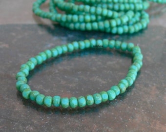 3-Cut Jade Picasso Czech Seed Beads 6/0 Strand/50