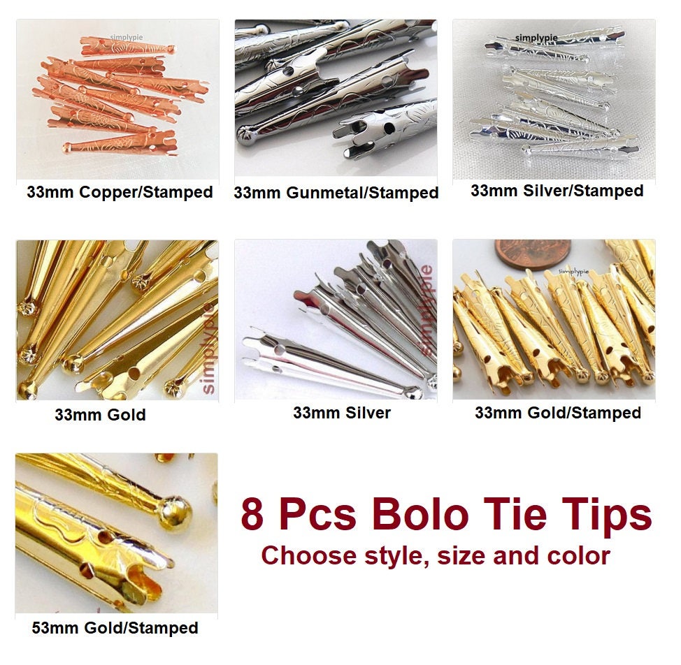 12pcs Bolo Tie Ends, Vintage Bolo Tie Tips, Bolo Tie DIY Supplies, Buddha Vajra Feather Styles Optional,Bolo Tie Setting
