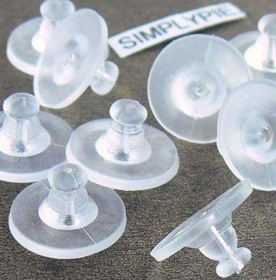 200pc Clear Soft Plastic Earring Back Stopper Ear Nuts Soft Clear Earring  Backs Safety Bullet Clutch Stopper 4x4mm Hole: 1mm