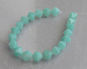 Seafoam Bicone Czech Glass Beads 8mm 20