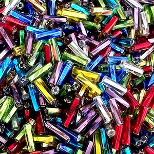 Twisted Bugle Tubes Czech Beads 10g Ur Pick Jewel Tone Black Sapphire Purple Mix Pewter Silver Lime Yellow Red Turquoise