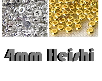 4mm Heishi Metal Spacer Beads 50 Ur Pick Gold Silver Disc Flat Rondelle