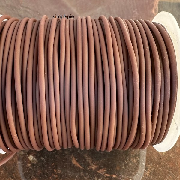 2mm Brown Hollow Rubber Tubing 5-Feet