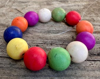 Hot Pink, Lime Green & Purple 12mm Bead Mix, 100 12mm Chunky Bulk 