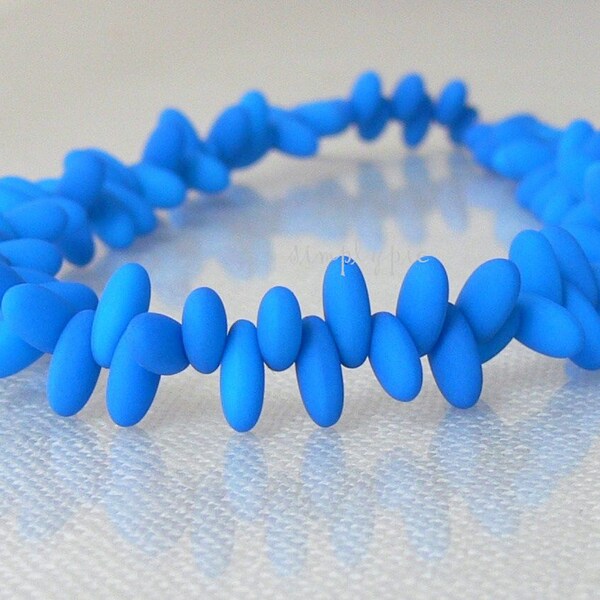 Rizo Neon Matte Electric Blue Czech Glass Beads 10-Grams Matte Blue