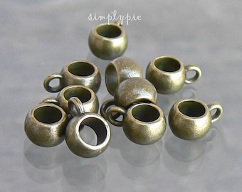 Bronce envejecido Rondelle Bail 10 piezas estilo tibetano colgante encanto percha #GR