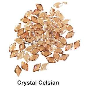 Crystal Celsian GemDuo 40 Pcs Two Hole Czech Glass Beads #GAR