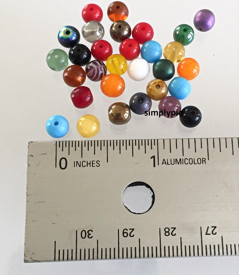 Mix Colors Czech Round Glass Beads 6mm Druk Assorted image 4