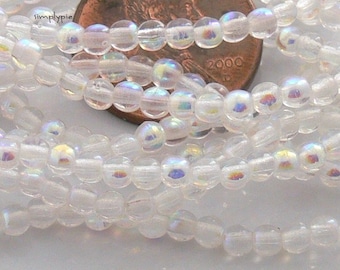 Crystal AB Round Czech Glass Beads Druk 3mm WHOLESALE