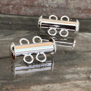 Multi Loop Clasp 2-loop Silver Slide Lock Clasps 2 Multi Strand Clasps Closure - Etsy