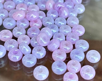 100 cuentas de vidrio Ceylon Violet Lilac: Tamaño 3/0 #GRGARPIC