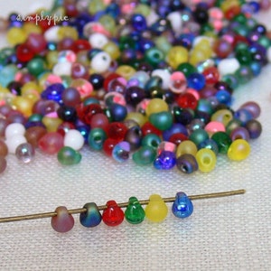 Miyuki Fringe Beads: Assorted Teardrop Glass Beads