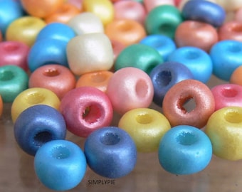 Tamaño 1/0 Mezcla de perlas checas brillantes, cuentas de vidrio checas, 50 piezas, 6 x 4 mm #GR