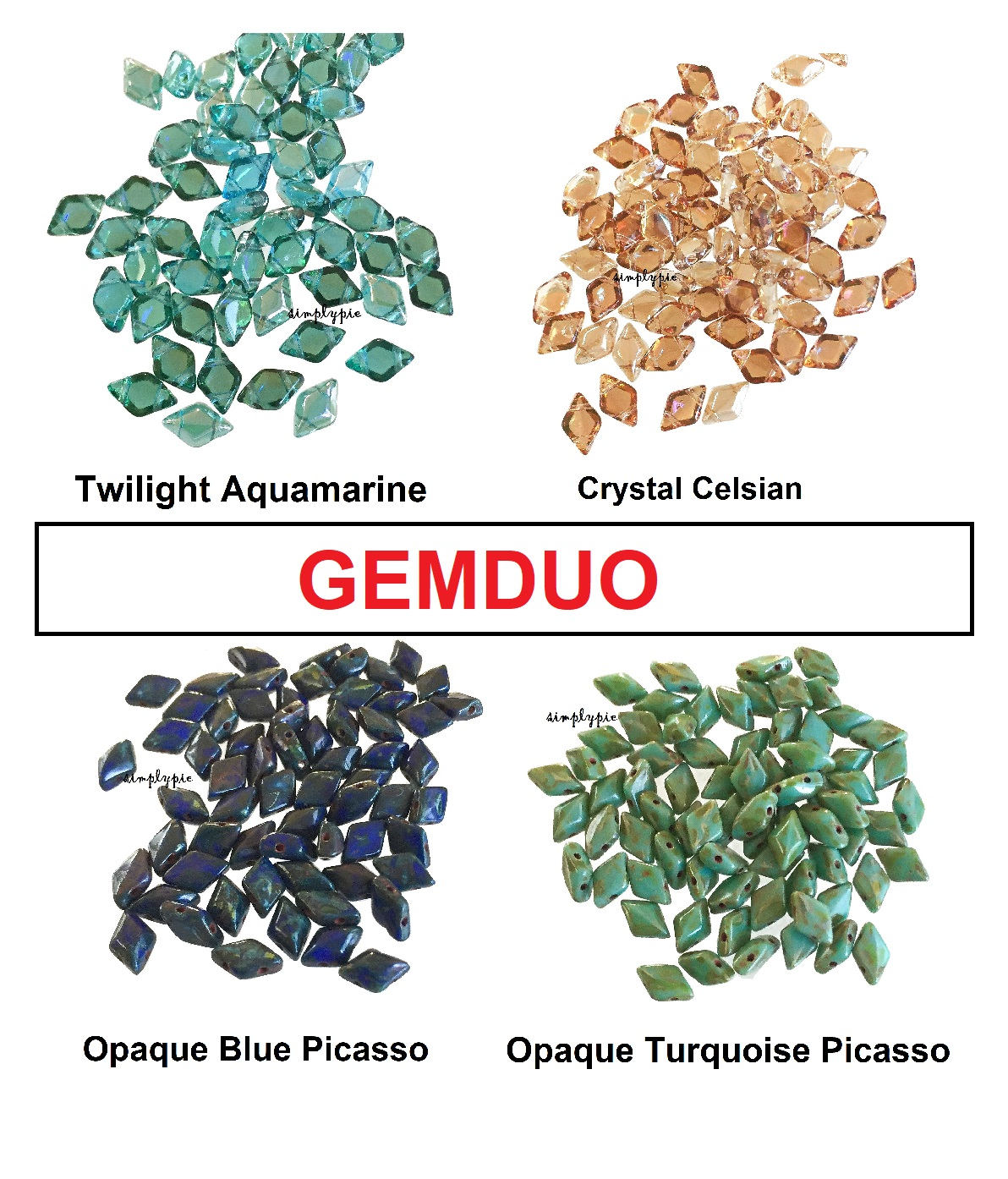 Apollo Gold 40 8 x 5 mm Czech Glass Gemduo Beads