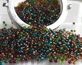 8/0 Toho Mix Picasso Beads, Glass Seed Beads 10-Grams 460 Transparent Picasso Mix