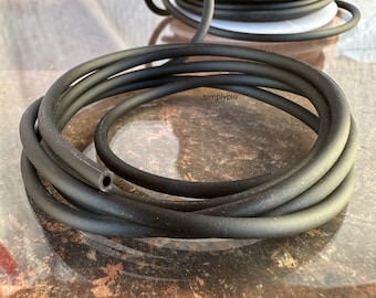 Tubo de goma hueco negro de 3 mm, 5 pies #GRND