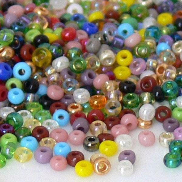 11/0 Czech Assorted Glass Seed Beads Mixed Colors Preciosa