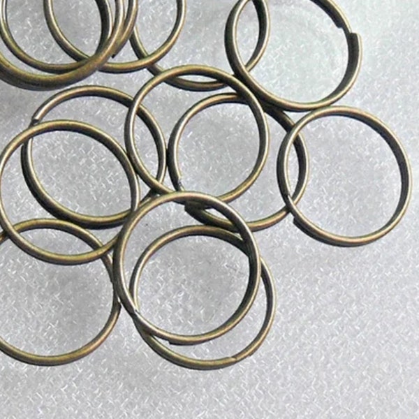 Antiqued Brass Split Rings 12mm 20 Pcs Splitrings #TUPCOR