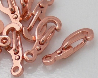 Copper Self-Close Lobster Claw Clasps 10