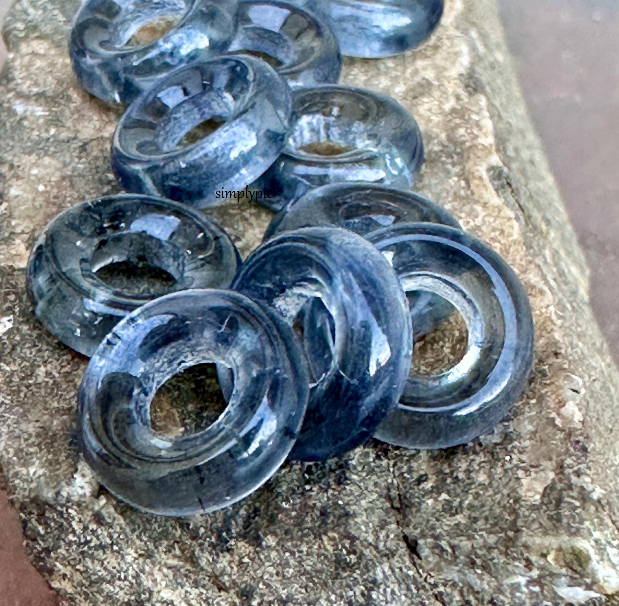 Czech Glass Rings/Donuts – 9mm, Mixed Color Assortment, 100 Pieces, Jewelry Making