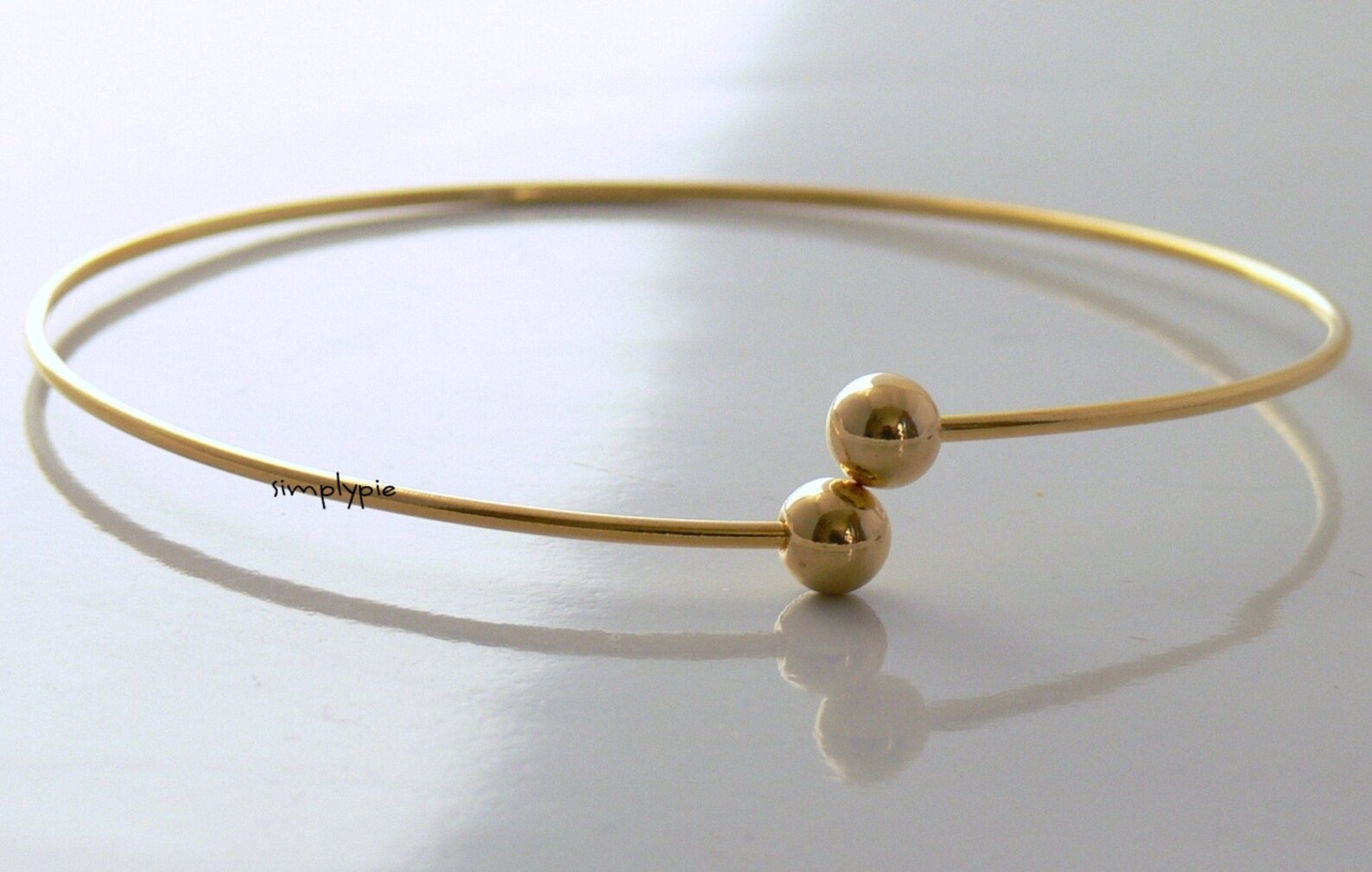 Gold Beaded Bangle Bracelet With Screwon Round Beads DIY Etsy