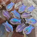 Lilac AB Fish Glass Beads 12 Pcs #GAR