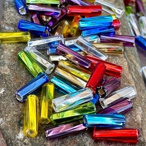 Twisted Bugle Jewel Tone 10g Preciosa Czech Tube Glass Beads