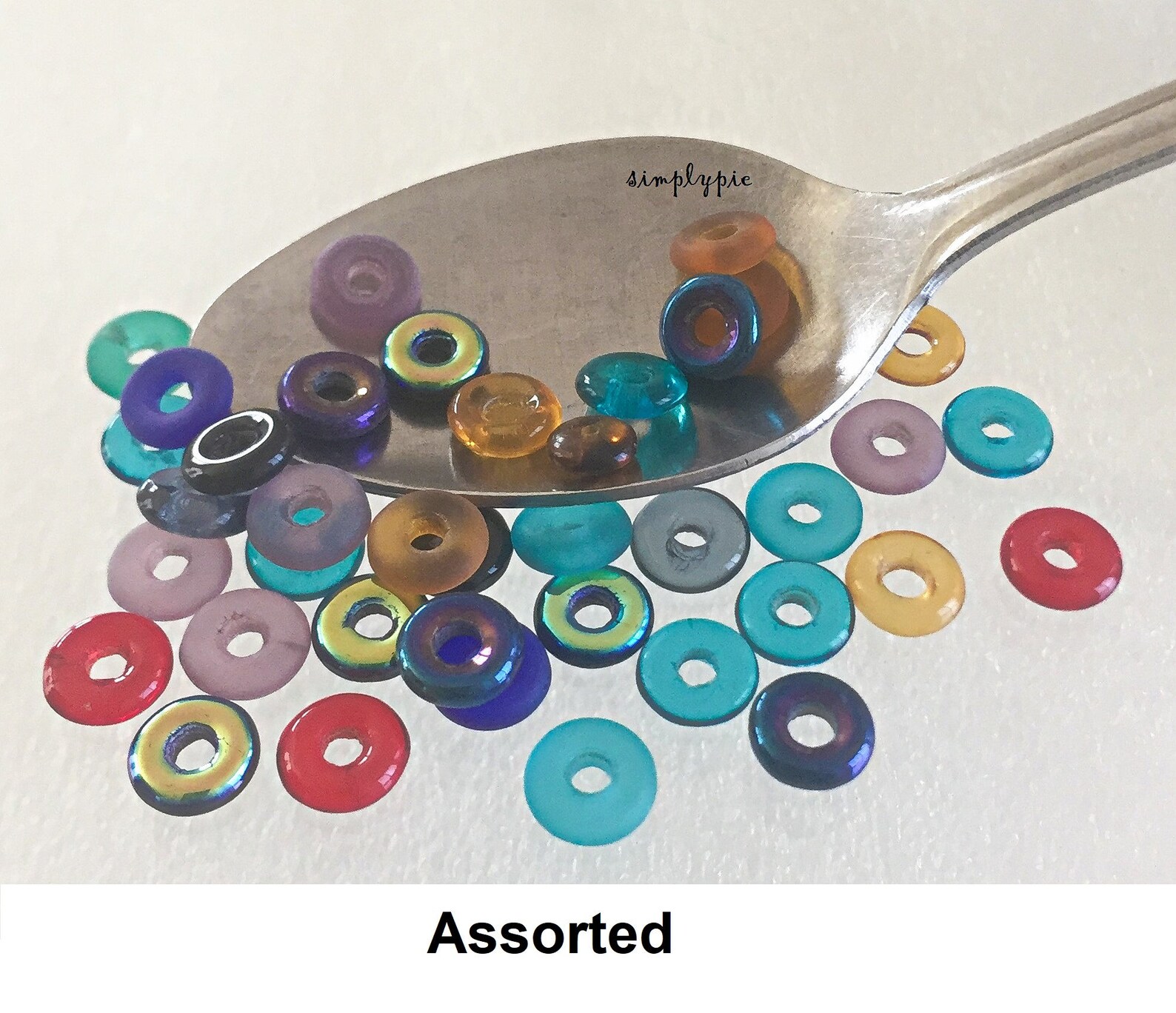 Donut Czech Beads 8mm Ring Glass Beads 40 Pcs Ur Pick Iris Etsy