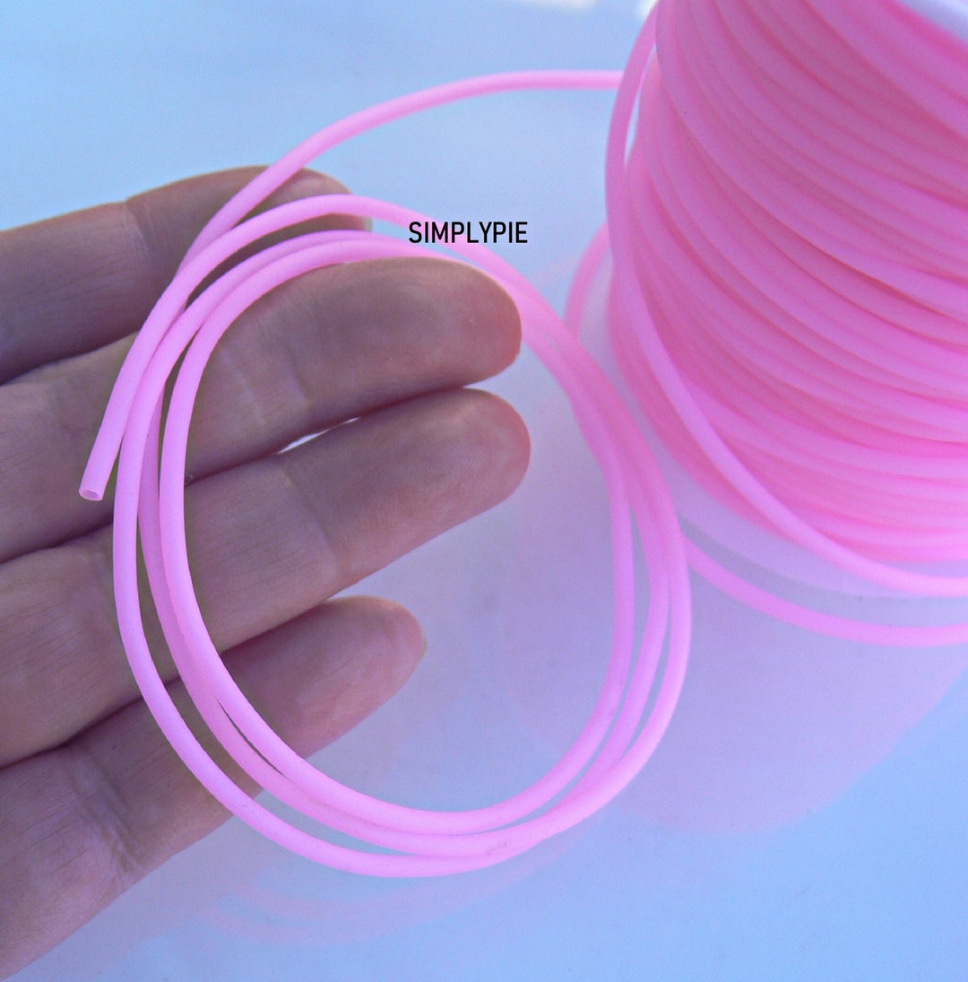 2mm PINK Hollow Rubber Tubing 5-feet - Etsy