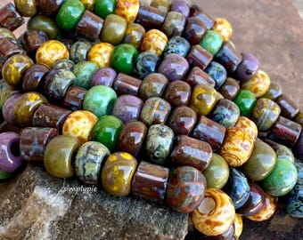 2/0 Aged Mixed Picasso With Tubes Strand 37b Czech Fancy Glass Seed Beads