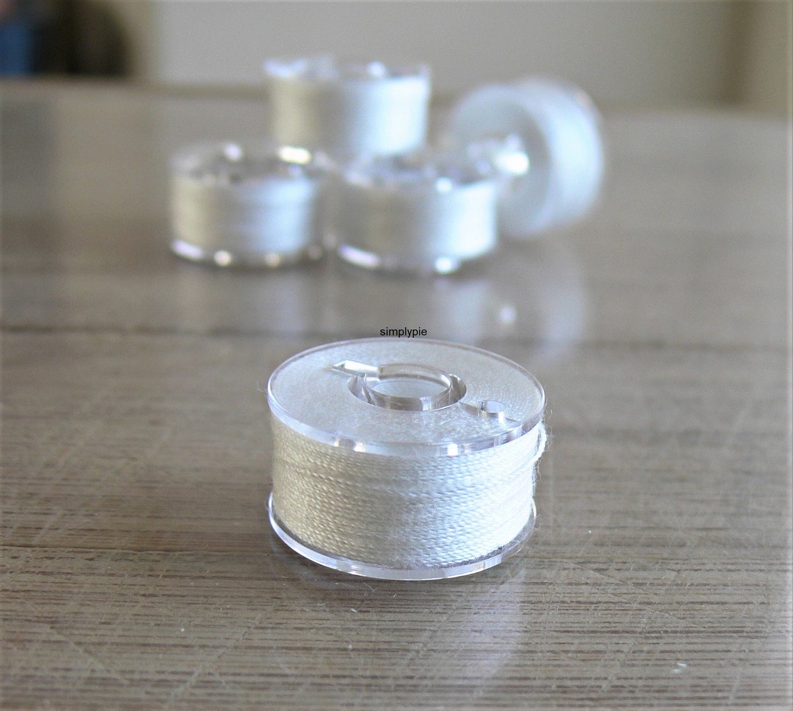 White Sewing Thread Polyester 50m 0.1mm Bobbin Etsy