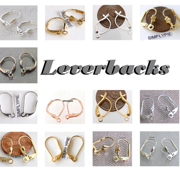 Leverback Earring Earwires 10 Pcs Ur Pick Gold Silver Copper Antiqued Brass Interchangeable Hinged Heart Shell Flower Split Open Loop