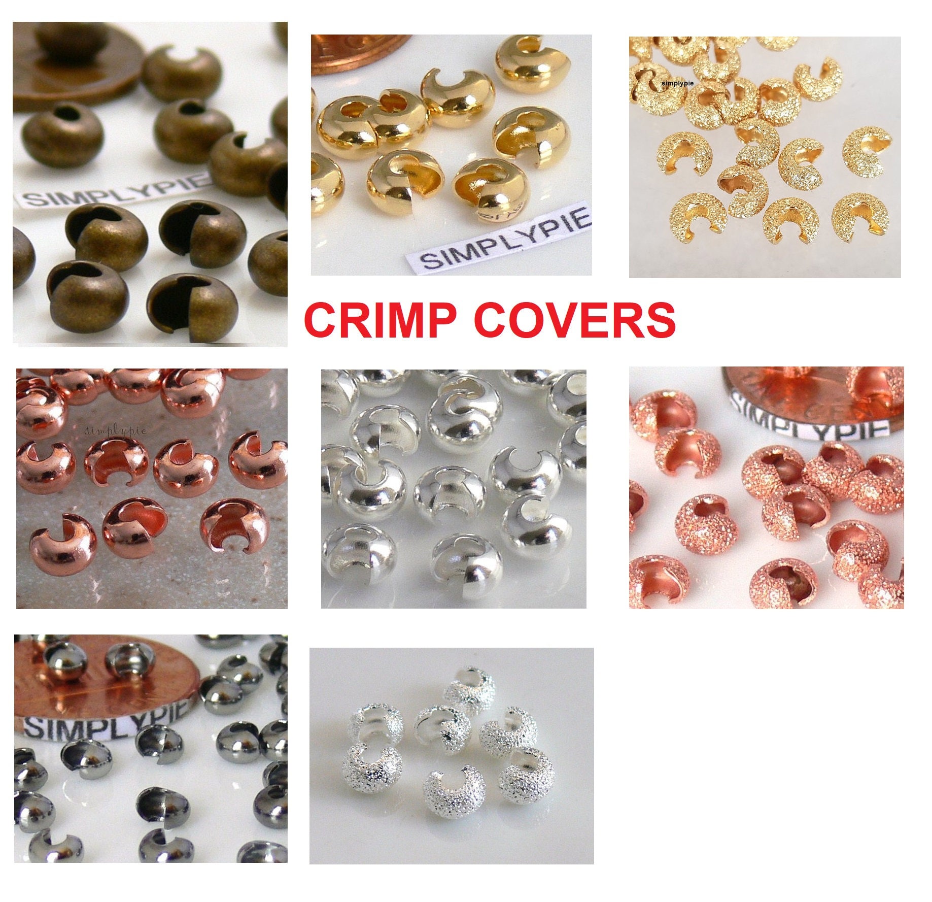Handmade Gold Bronze Smooth Crimp Bead Cover (set of 4) – VDI Jewelry  Findings
