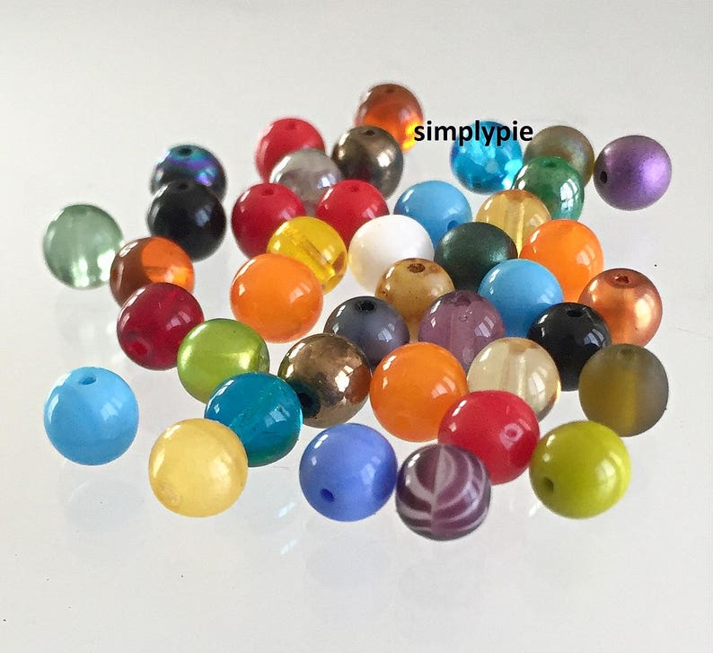 Mix Colors Czech Round Glass Beads 6mm Druk Assorted image 1