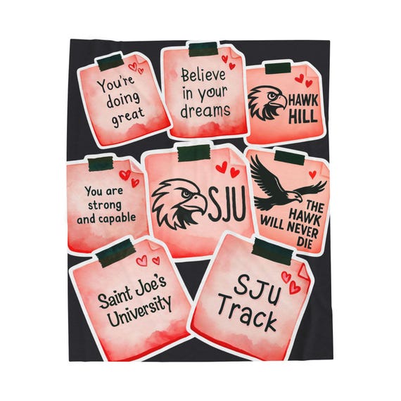 Saint Joseph's University TRACK & FIELD Velveteen Plush Blanket, Soft Home Decor, College Essentials, NCAA Fanware