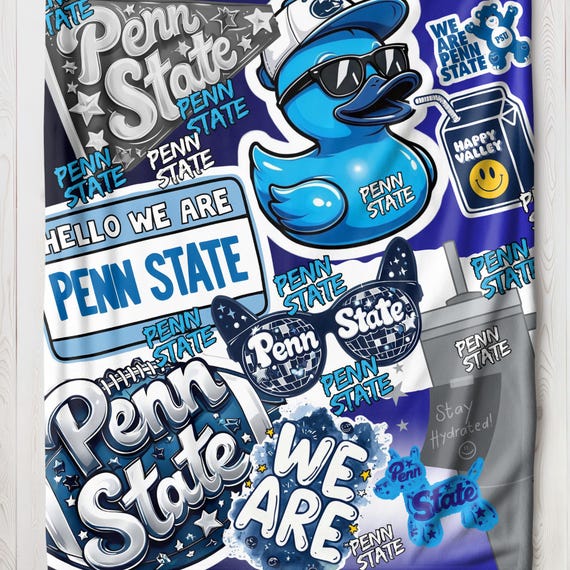 Velveteen Plush Blanket, Penn State Blanket, Custom College Student Gift, Cozy Throw, Personalized Dorm Decor, School Pride Bedspread
