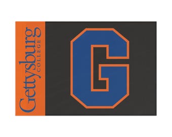 Flagge Wanddekoration für gettysburg College Fan, gettysburg Flagge mit Logo, Wohnheim Dekor oder Geschenk, Go Bullets, Wohnheim Zimmer