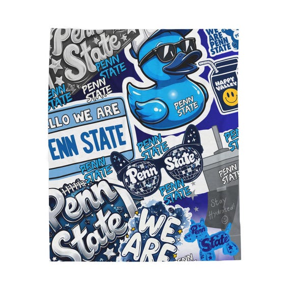 Velveteen Plush Blanket, Penn State Blanket, Custom College Student Gift, Cozy Throw, Personalized Dorm Decor, School Pride Bedspread