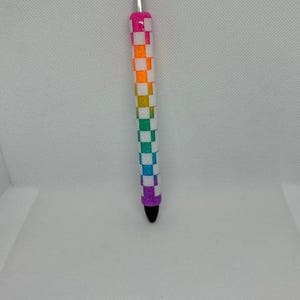 CHECKERED glitter pen | refillable gel pen