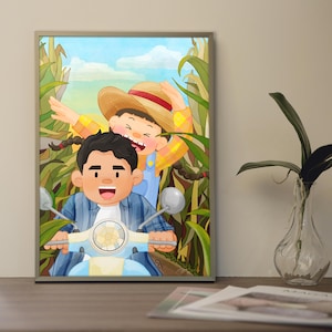 Custom Digital Family Portrait Art Personalized Couple Drawing Unique Christmas Gift