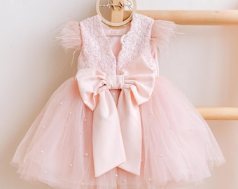 Jurk babymeisje speciale gelegenheden, jurk eerste verjaardag, feestjurk babymeisje, jurk 1e verjaardag, jurk meisjes blush jurk, verjaardag jurk meisjes