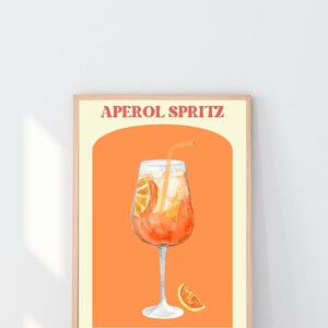Aperol Spritz Poster, Aperol Spritz Recipe, Cocktail Print, Bar, Kitchen Art, Aperol Spritz Lover Gift. Cocktail Wall Art Gift. Digital.