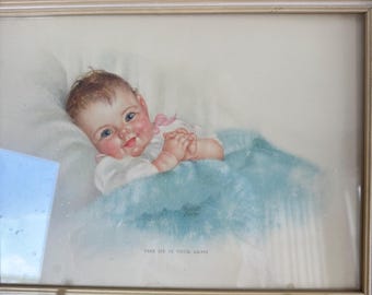 Charlotte Becker Vintage Framed Baby Print