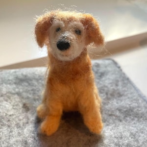 Golden Retriever Custom Needle-Felted Ornament – Handmade Dog Sculpture – Personalized Pet Lover Gift