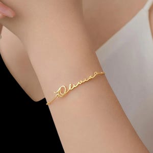 Pulseras personalizadas con nombre y letras: joyería personalizada para mujer, pulsera de oro con nombre, joyería con nombre, regalo para ella, pulsera de aniversario
