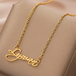 Custom Name Necklace: Gold Plated Sterling Silver Personalized Jewelry