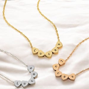 Collar de corazón con letras personalizadas para mujer: joyas personalizadas con un corazón para cada letra, regalo elegante para cumpleaños o San Valentín para mujer